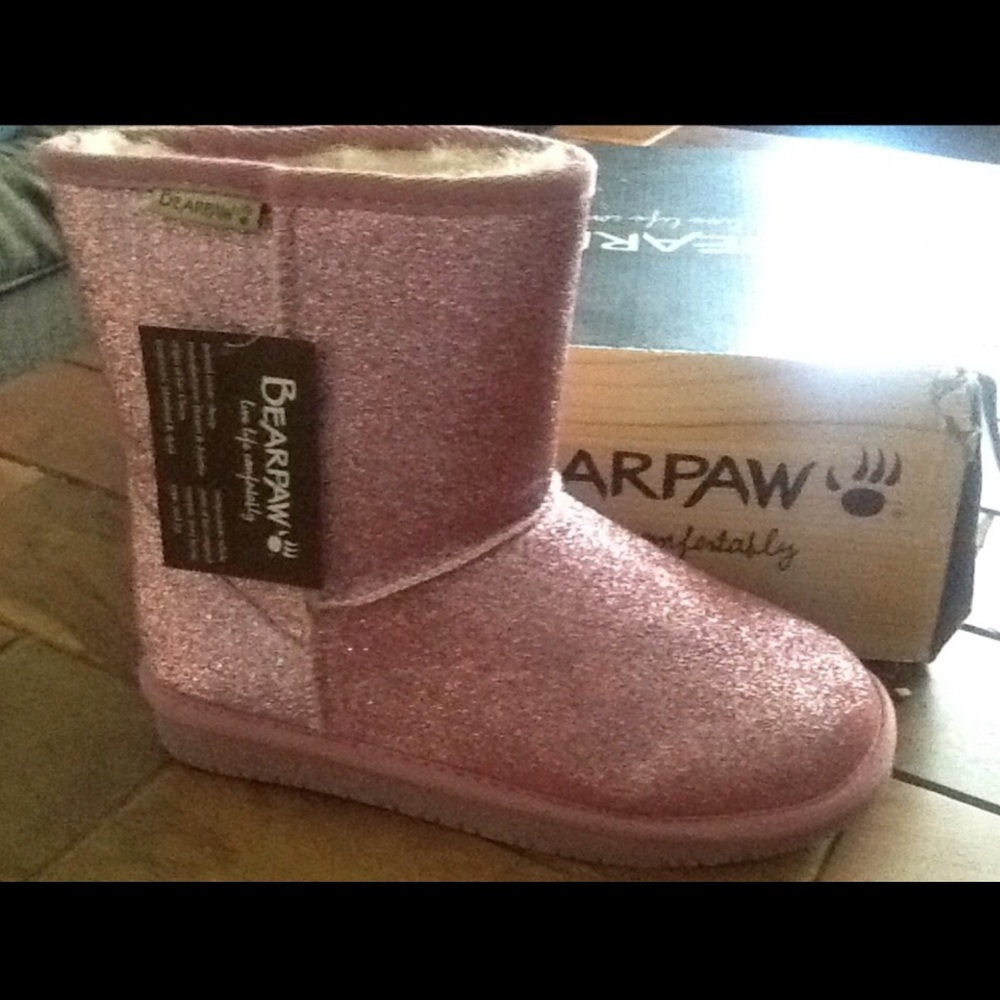 BearPaws Pink Glitter Boots.